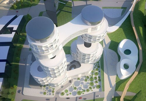 velo towers, asymptot architecture, futuristic architecture, architecture design