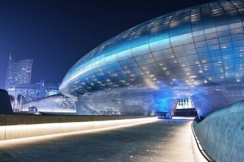 Futuristic Architecture, Zaha Hadid, Dongdaemun Design Plaza, Seoul, South Korea, Future Architecture, Modern Building