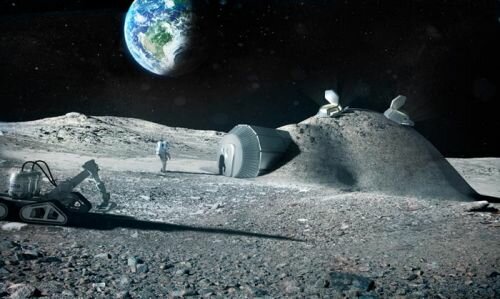 3D Printing with Moon Regolith, Space Future, Futuristic Technology, Moon, Lunar Base