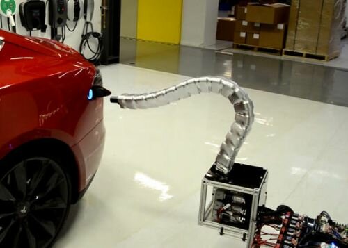 Futuristic Technology, Tesla RoboSnake Charger, Electric Vehicle, Elon Musk, Electric Car, Future Robot