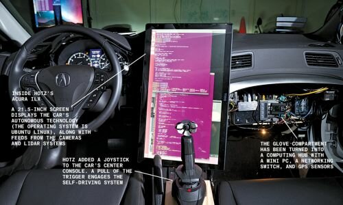 George Hotz - Hacker Who Built a Self-Driving Car, Acura, Futuristic Vehicle