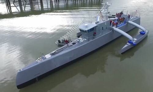 Watch Navy's Secret 'Ghost Hunter' Robot Boat Hit Water, The Future of Warfare, DARPA, Military Technologies, Drone, Submarine, Futuristic Boat, Anti-Submarine Warfare (ASW) Continuous Trail Unmanned Vessel (ACTUV) program