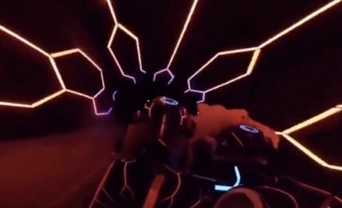 Futuristic Bike, Tron Legacy, POV, Tron Lightcycle Power Run ride at Shanghai Disneyland
