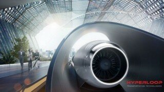 Futuristic Train, Supersonic Vehicle, World's First Full Scale Passenger Hyperloop Capsule, Hyperloop Transportation Technologies, HTT